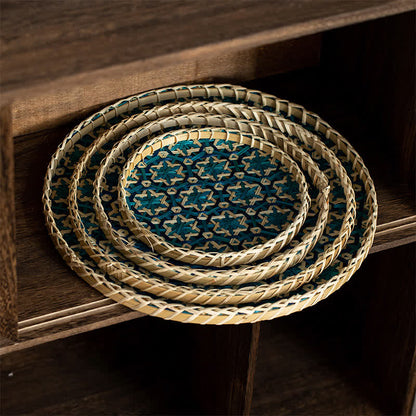Hand-woven Colorful Rattan Storage Round Basket - image 5
