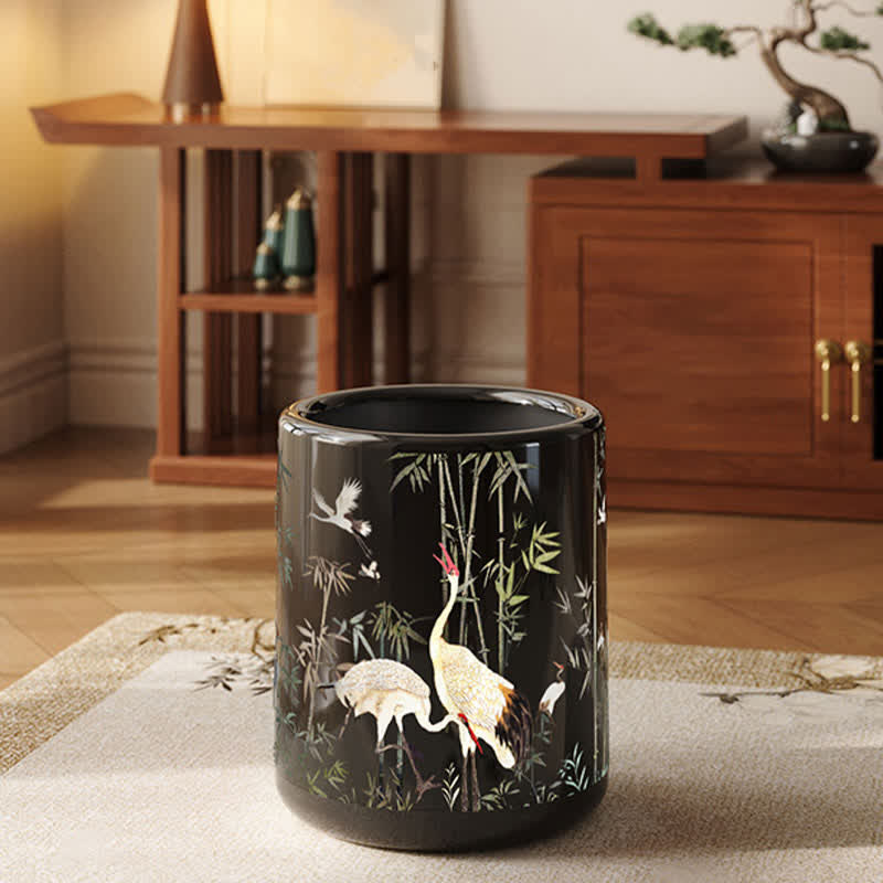 Pastoral Large Capacity Durable Trash Can - A - 9"W x 9"L x 12"H - image 1