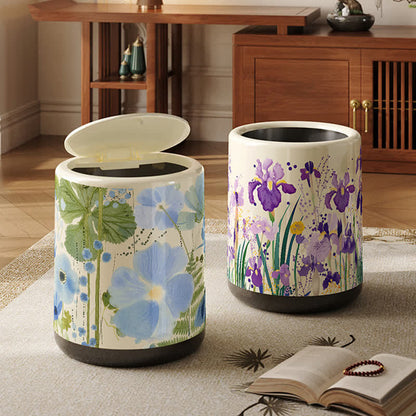 Floral Large Capacity Decorative Trash Bin - image 0