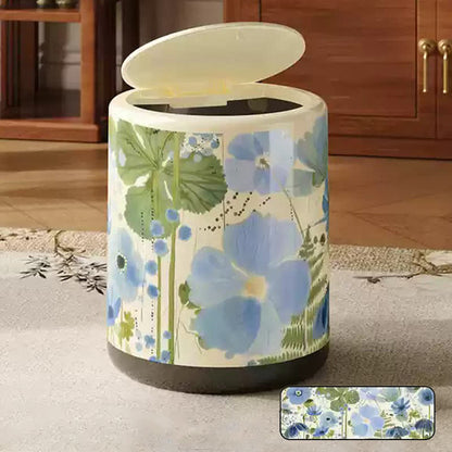 Floral Large Capacity Decorative Trash Bin - A - Push-open - 9"W x 9"L x 12"H - image 6