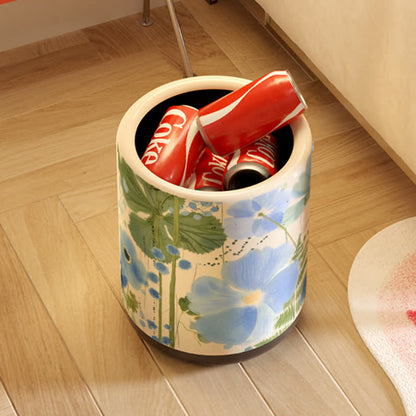 Floral Large Capacity Decorative Trash Bin - image 2