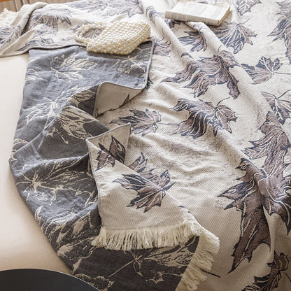 Cotton Gauze Tassel Maple Leaf Quilt - image 7