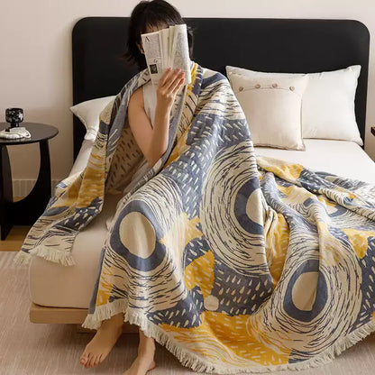 Four Layers Cotton Gauze Tassel Soft Quilt - image 2