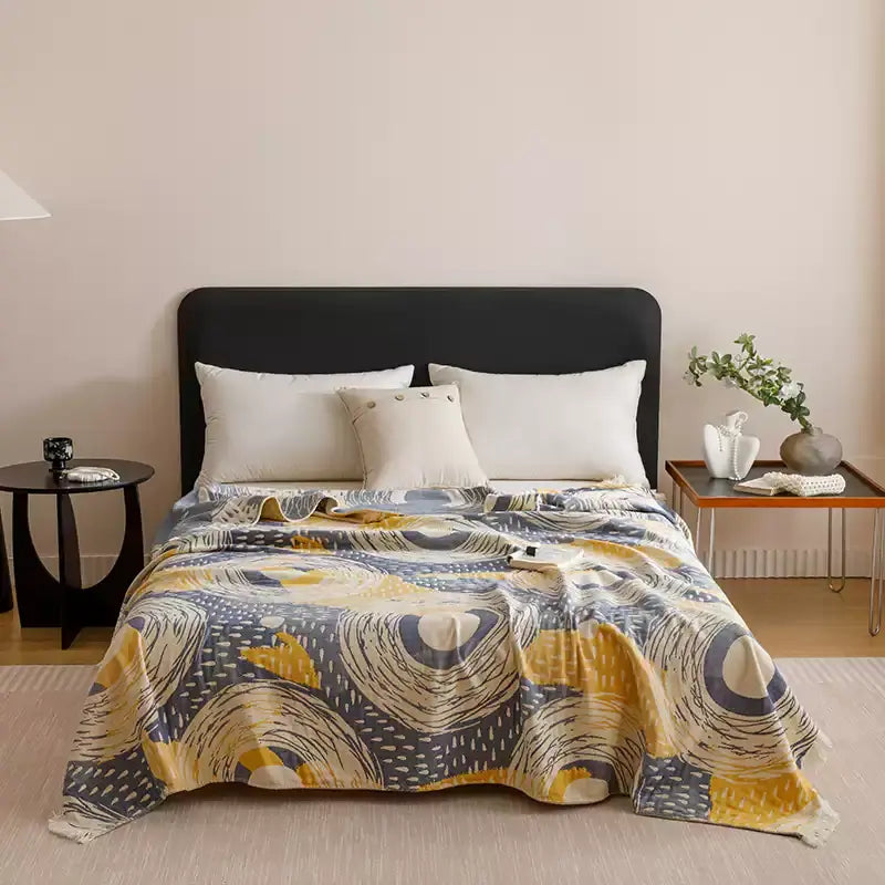 Four Layers Cotton Gauze Tassel Soft Quilt - image 1