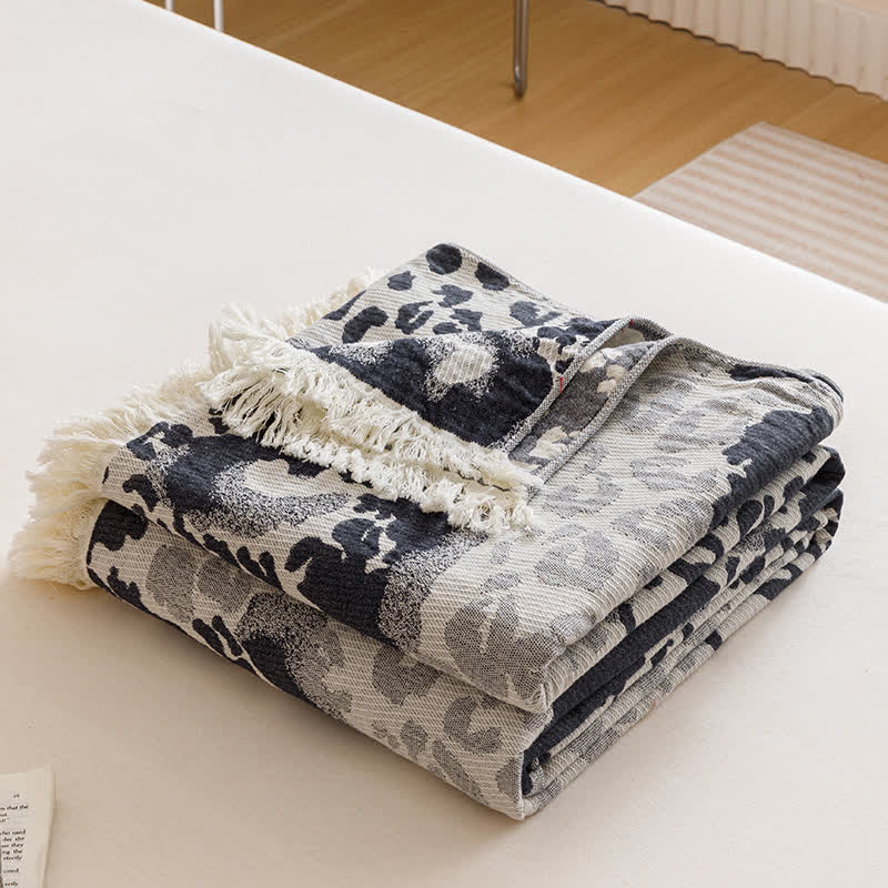 Vintage Cotton Gauze Tassel Reversible Quilt - image 10