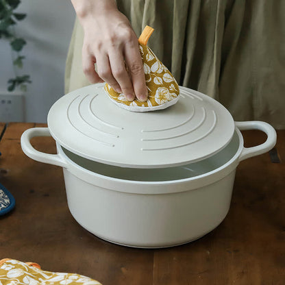 Pastoral Style High Heat Resistant Oven Mitt  - Yellow - Pot Hat: 3" x 5" - image 10