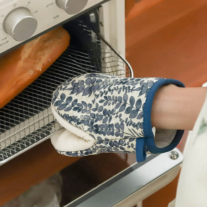 Pastoral Style High Heat Resistant Oven Mitt  - Blue - Oven Mitt: 5" x 7"  - image 15