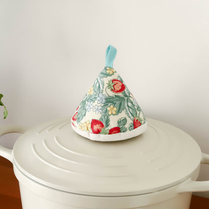 High Heat Resistant Kitchen Oven Mitt  - Strawberry - Pot Hat: 3" x 5" - image 10