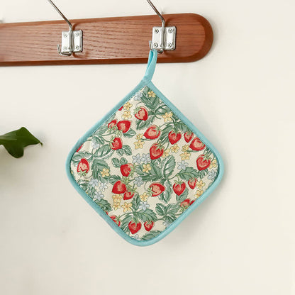 High Heat Resistant Kitchen Oven Mitt  - Strawberry - Pot Holder: 7" x 7" - image 9
