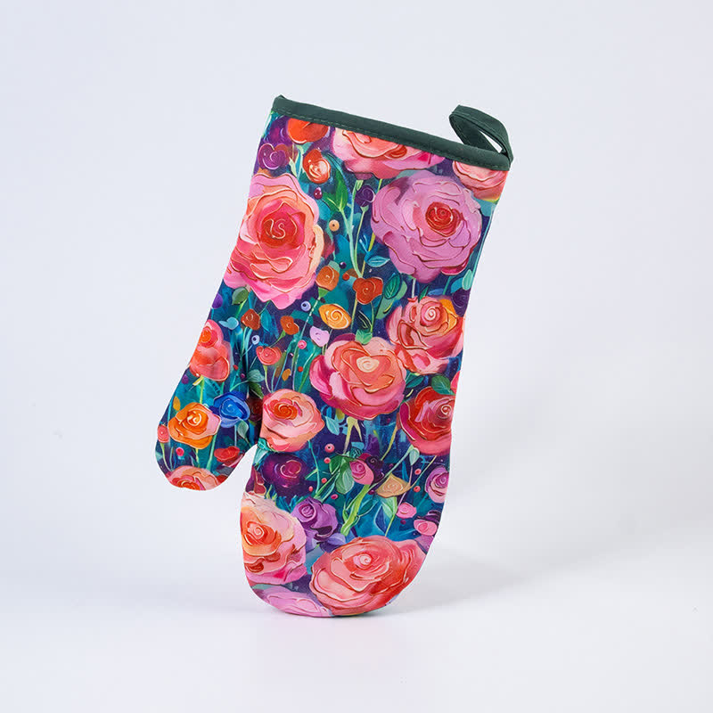 Floral Waterproof Anti-scalding Cooking Oven Mitt  - image 3