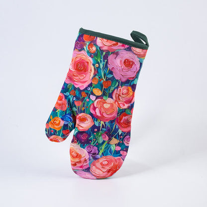 Floral Waterproof Anti-scalding Cooking Oven Mitt  - image 3