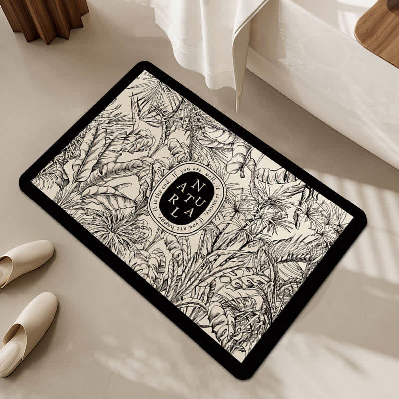 Luxury Floral Plant Diatom Mud Anti-slip Bath Mat - B - Rectangle - 23" x 35" - image 7