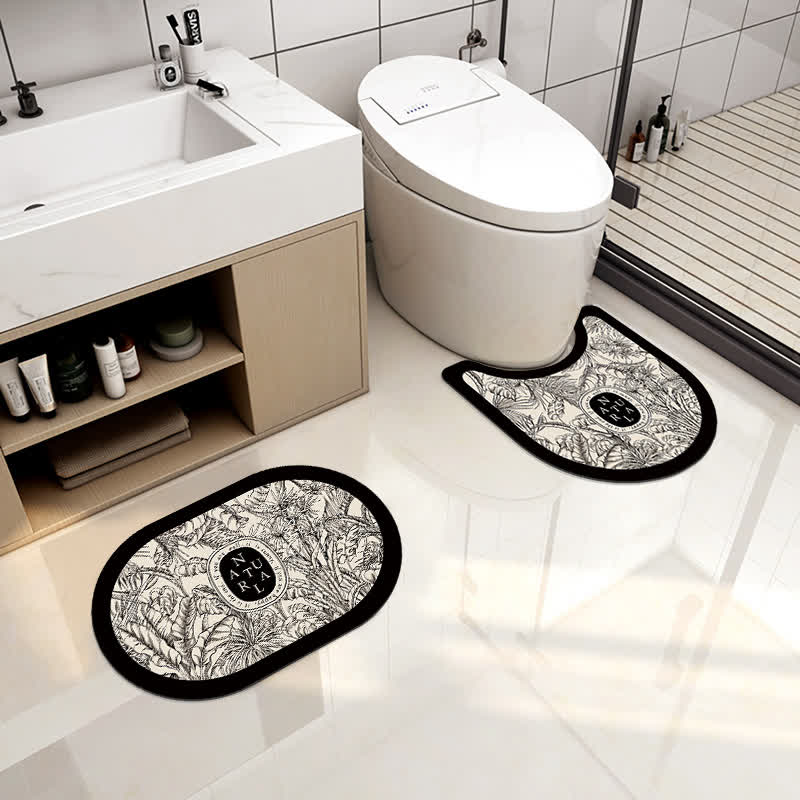 Luxury Floral Plant Diatom Mud Anti-slip Bath Mat - image 4