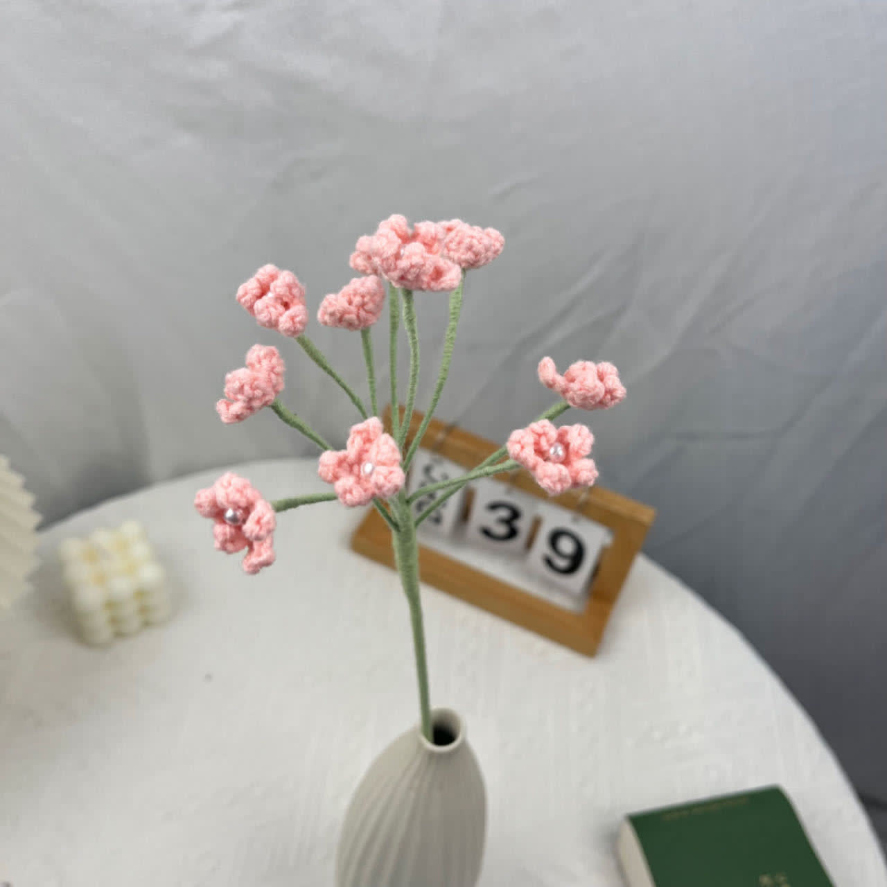 Handmade Knitted Crochet Gypsophila Bouquet - Pink - 3PCS - 1.57"W x 1.57"L x 17.32"H - image 5