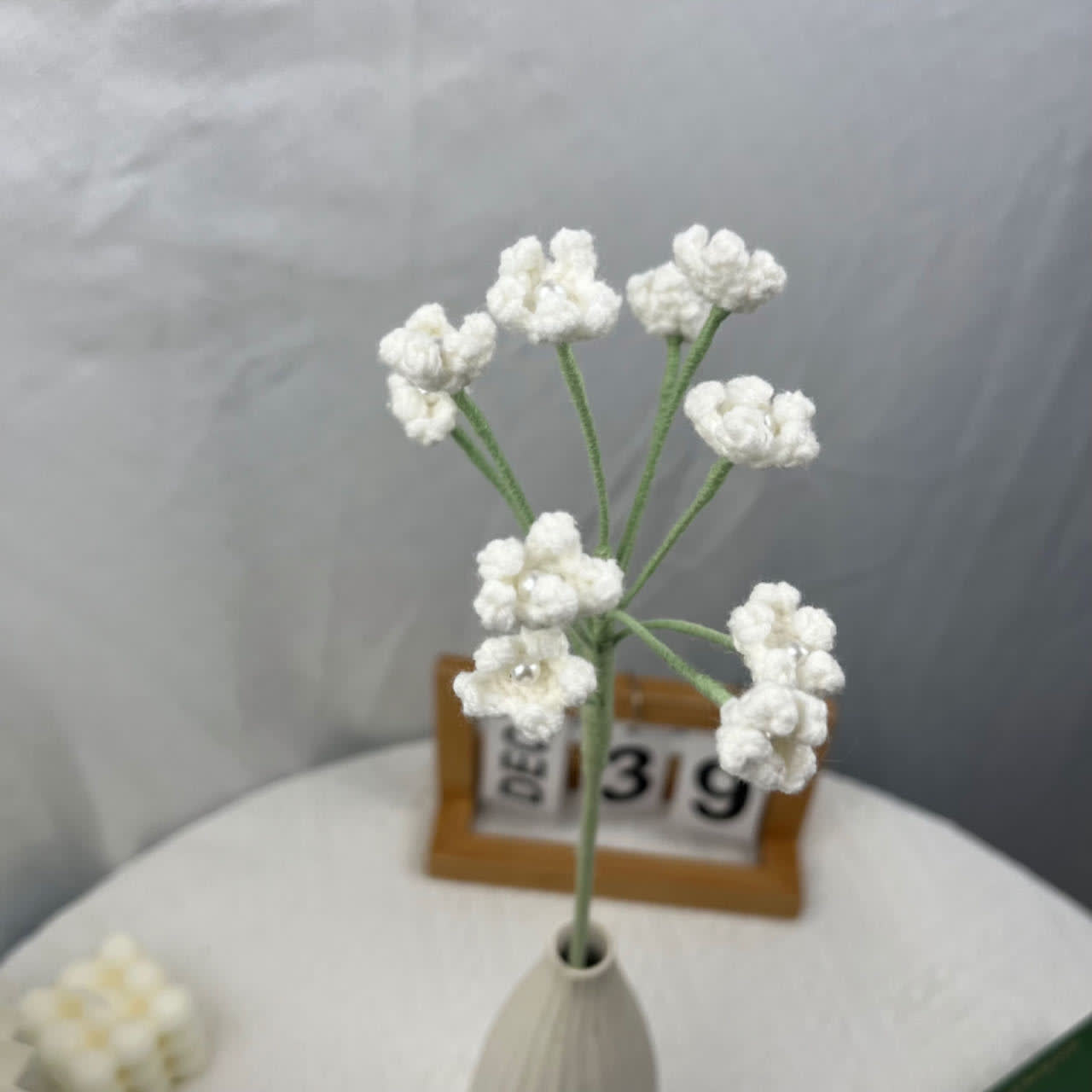 Handmade Knitted Crochet Gypsophila Bouquet - White - 3PCS - 1.57"W x 1.57"L x 17.32"H - image 2