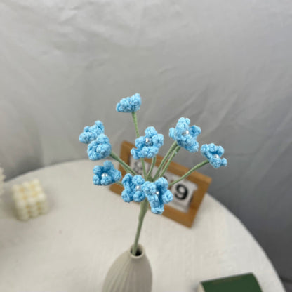 Handmade Knitted Crochet Gypsophila Bouquet - Blue - 3PCS - 1.57"W x 1.57"L x 17.32"H - image 4