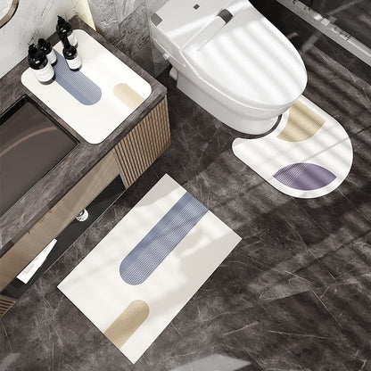 Simple Modern Diatom Mud Anti-slip Bath Mat - C - U-Shaped - 20" x 21" - image 3