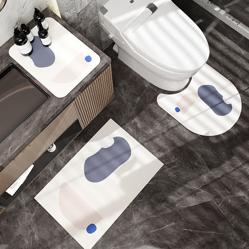 Simple Modern Diatom Mud Anti-slip Bath Mat - E - U-Shaped - 20" x 21" - image 5