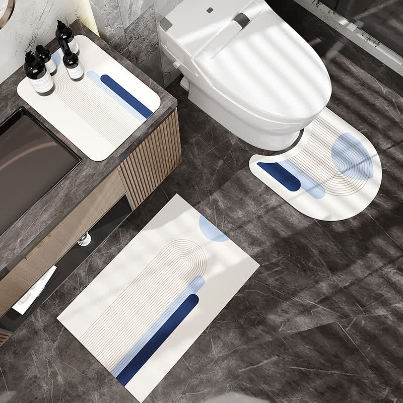 Simple Modern Diatom Mud Anti-slip Bath Mat - A - U-Shaped - 20" x 21" - image 0