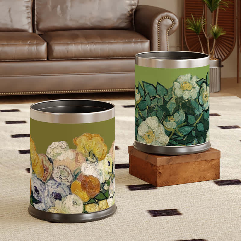 Elegant Oil-painting Large Capacity Waste Bin - image 0