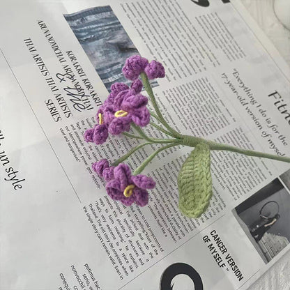 Handmade Knitted Crochet Forget-Me-Not Bouquet - Purple - 3PCS - 1.57"W x 1.57"L x 17.72"H - image 11