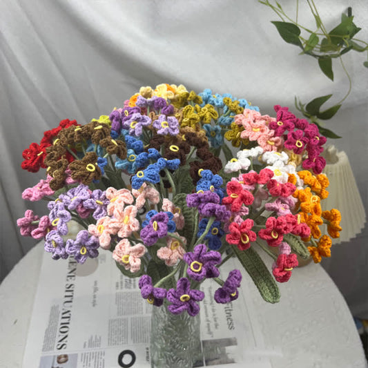 Handmade Knitted Crochet Forget-Me-Not Bouquet - image 0