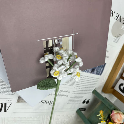 Handmade Knitted Crochet Forget-Me-Not Bouquet - Pure White - 3PCS - 1.57"W x 1.57"L x 17.72"H - image 8