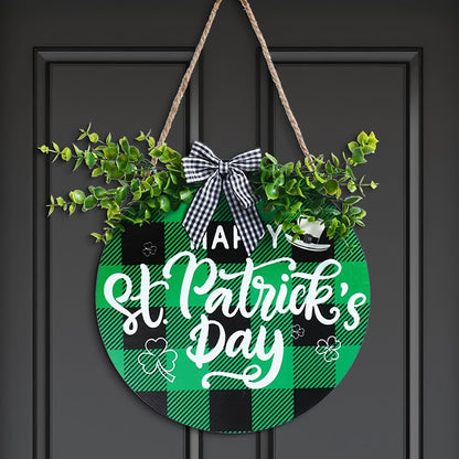 St. Patrick's Day Creative Green Leaf Door Hanging Decor - A - 1PC - 12" x 12" - image 2