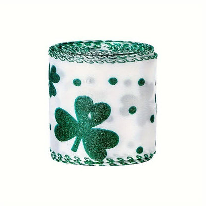St. Patrick's Day Shamrock Decorative Ribbon - B - 2PCS - 180" x 2" - image 7
