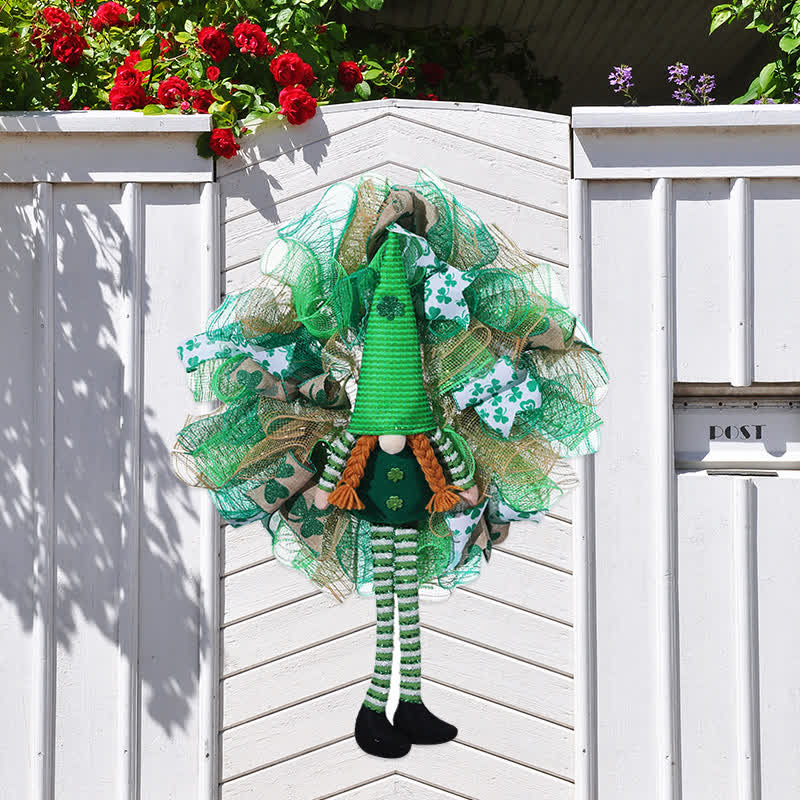 Creative Clover Doll Wreath Door Hanging Decor - image 1
