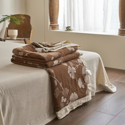 Ginkgo Leaf Double Layer Gauze Cotton Quilt - image 20