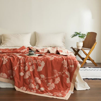 Ginkgo Leaf Double Layer Gauze Cotton Quilt - image 1