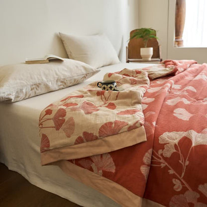 Ginkgo Leaf Double Layer Gauze Cotton Quilt - image 5