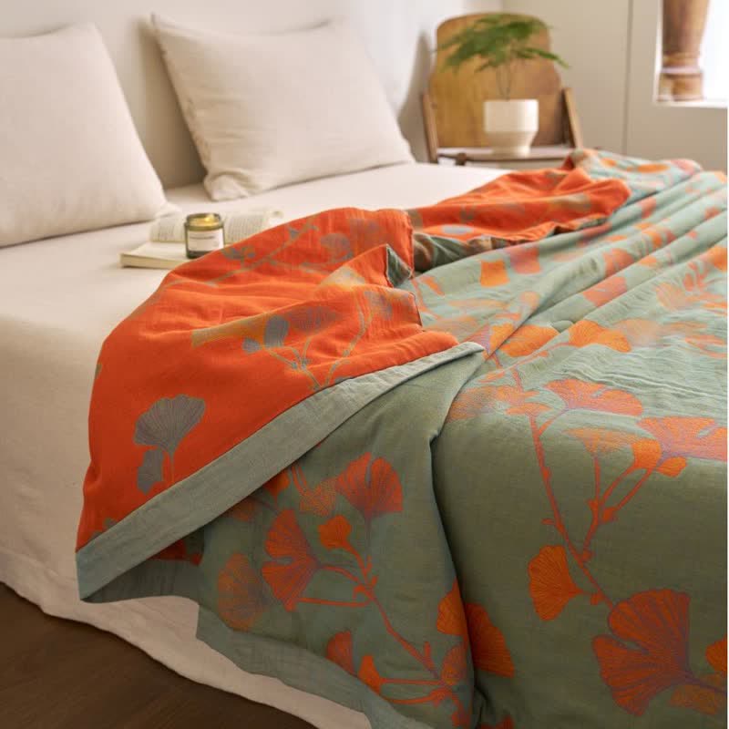 Ginkgo Leaf Double Layer Gauze Cotton Quilt - image 25