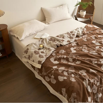 Ginkgo Leaf Double Layer Gauze Cotton Quilt - image 17