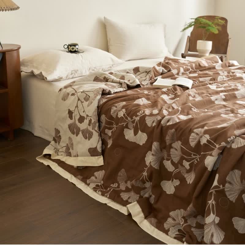 Ginkgo Leaf Double Layer Gauze Cotton Quilt - image 18