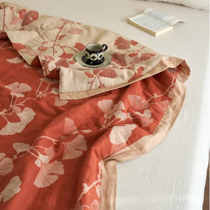 Ginkgo Leaf Double Layer Gauze Cotton Quilt - image 3