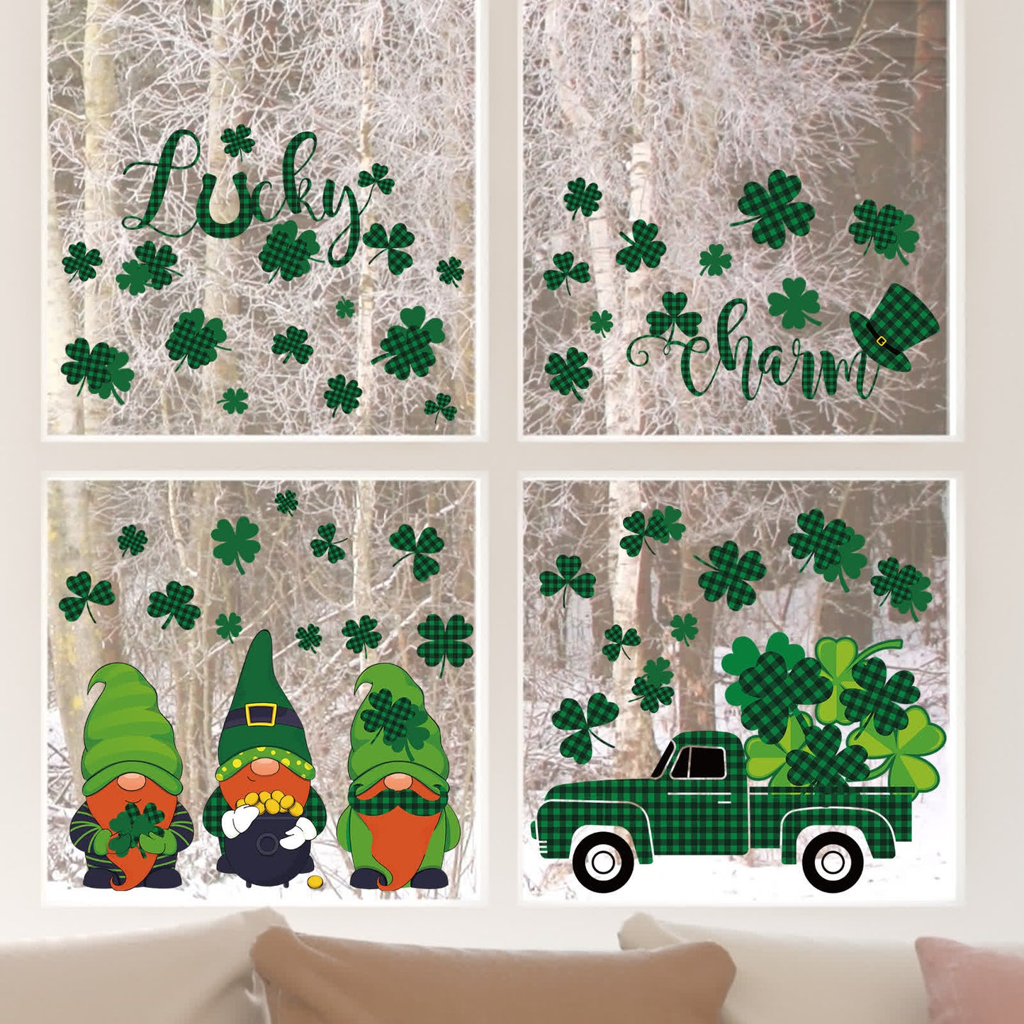 St. Patrick's Day Wall Sticker Window Cling  - 4PCS - 23"W x 16"L - image 0