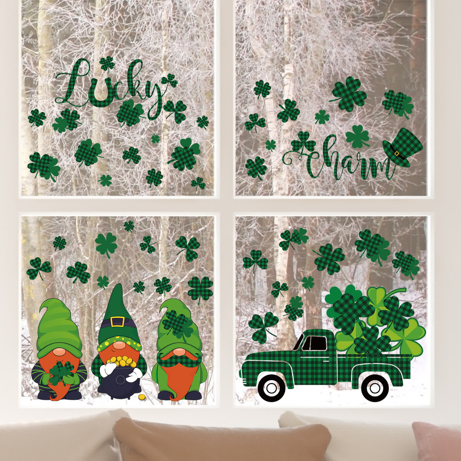 St. Patrick's Day Wall Sticker Window Cling  - 4PCS - 23"W x 16"L - image 0