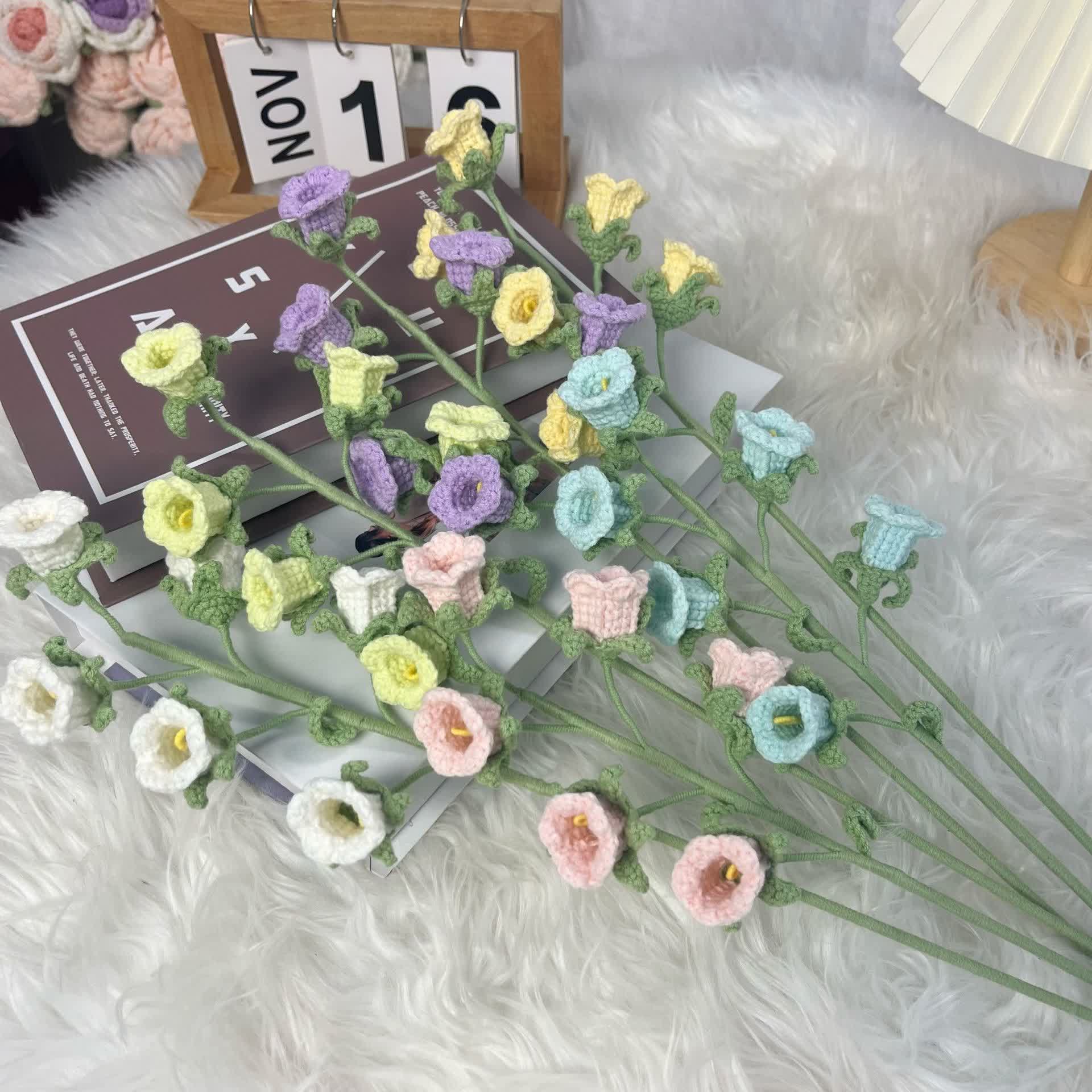 Handmade Knitted Crochet Bellflower Decor - image 0