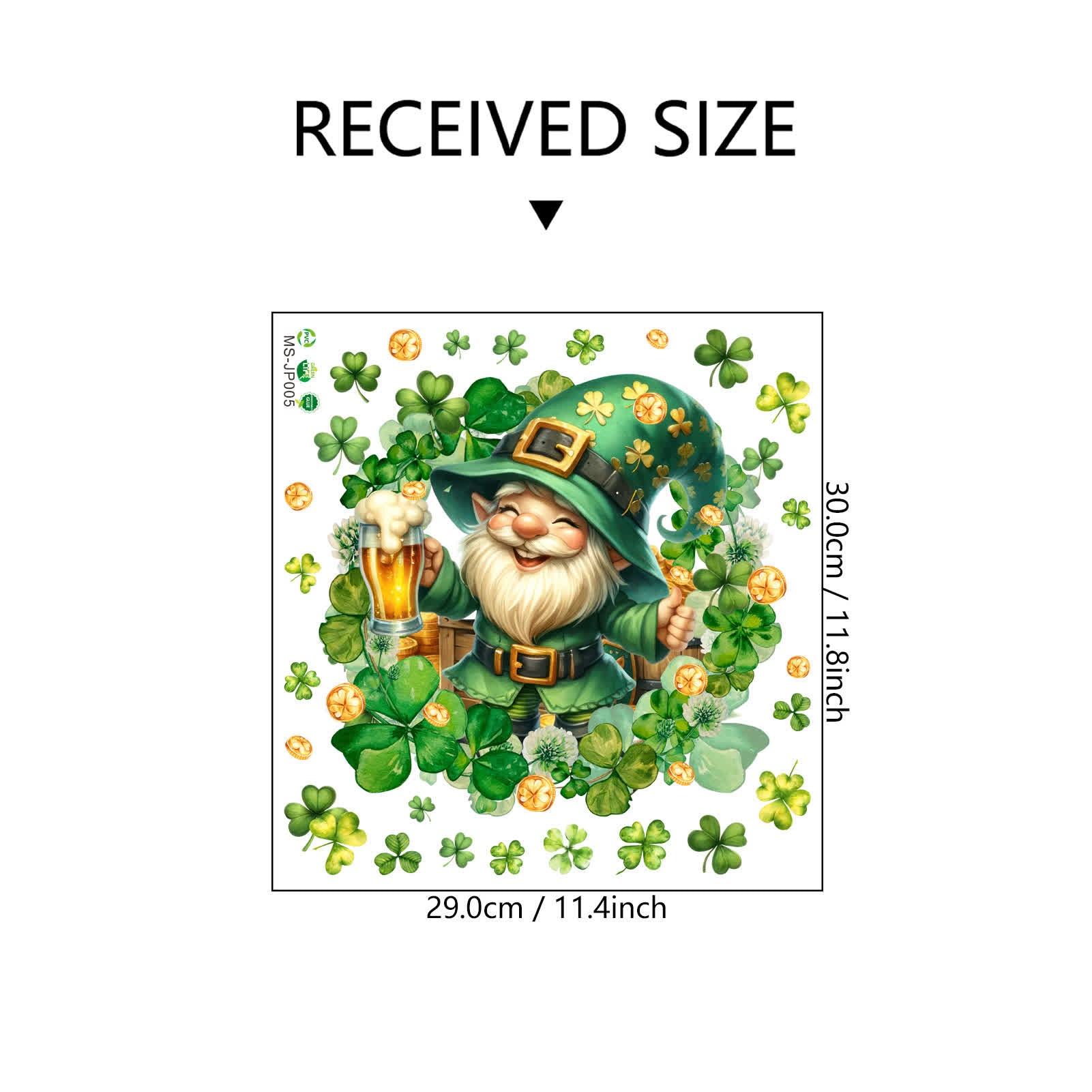 Shamrock Leprechaun Decorative Window Cling Wall Sticker - image 4
