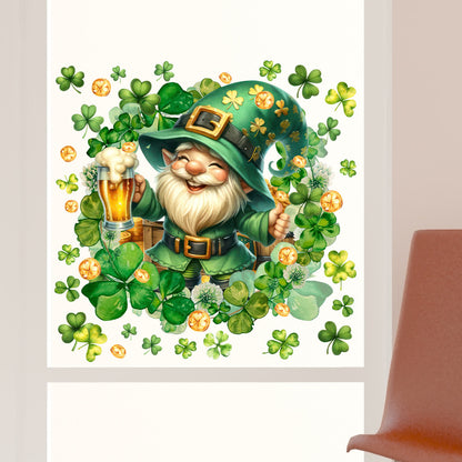 Shamrock Leprechaun Decorative Window Cling Wall Sticker - image 3
