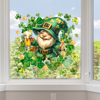 Shamrock Leprechaun Decorative Window Cling Wall Sticker - image 1