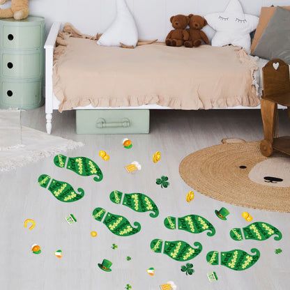 St. Patrick's Day Shamrock Footprints Sticker - image 2