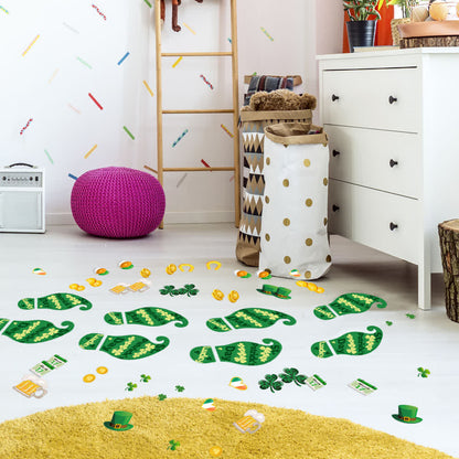 St. Patrick's Day Shamrock Footprints Sticker - image 1