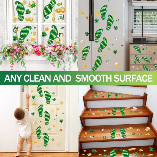 St. Patrick's Day Shamrock Footprints Sticker - image 0