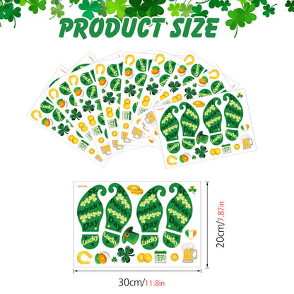 St. Patrick's Day Shamrock Footprints Sticker - 18PCS - 12"W x 8"L - image 6