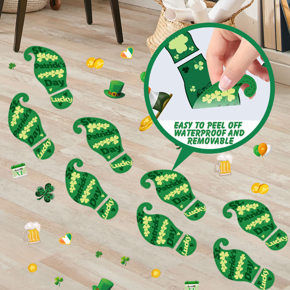 St. Patrick's Day Shamrock Footprints Sticker - image 3
