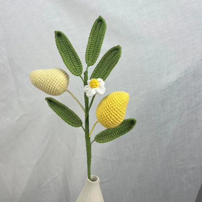 Creative Handmade Knitted Crochet Fruit Bouquet - Mango - 3PCS - 1.97"W x 1.97"L x 16.54"H - image 2