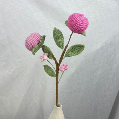 Creative Handmade Knitted Crochet Fruit Bouquet - Peach - 3PCS - 1.97"W x 1.97"L x 16.54"H - image 4